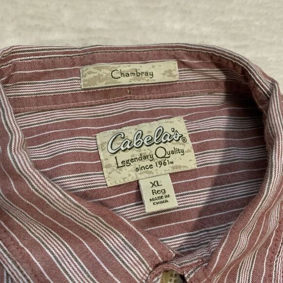 Cabelas Chambray Mens Short Sleeve Button Down Mens Shirt Size XL - Picture 3 of 5
